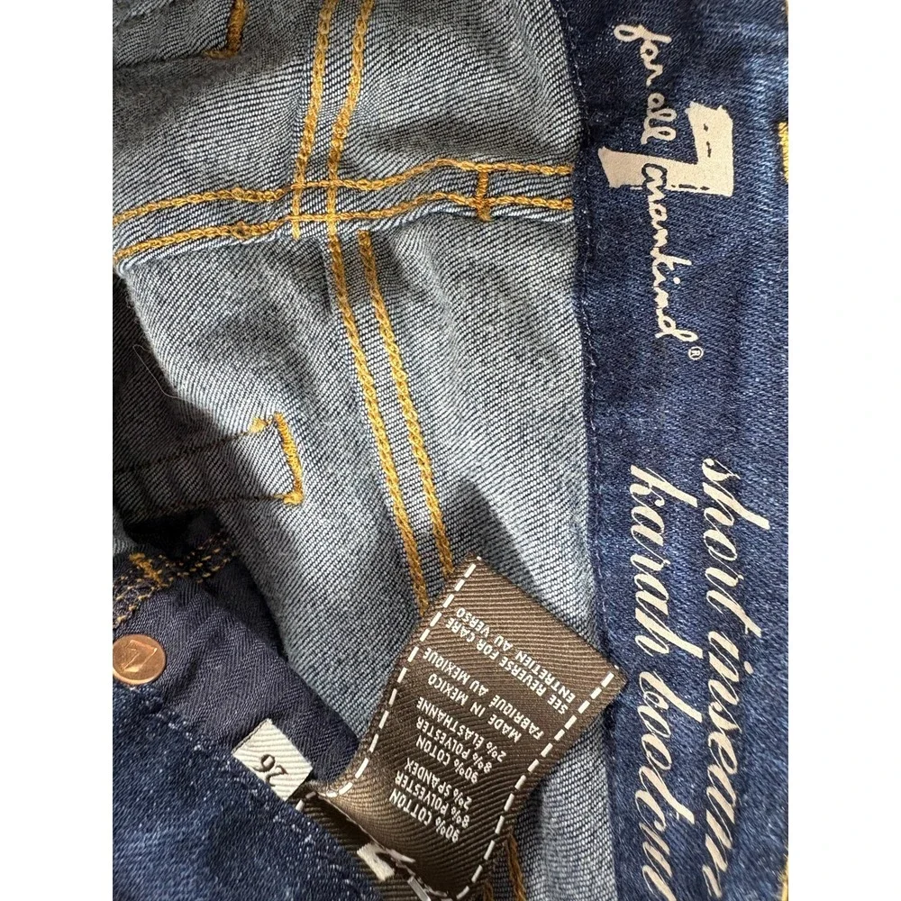7 For All Mankind Karah Jeans Womens 26 Blue Bootcut Midrise Dark Washed Stretch